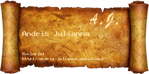 Andris Julianna névjegykártya